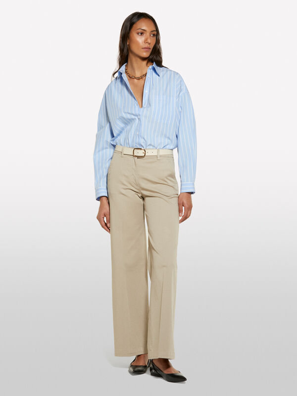 Camicia over a righe azzurra - camicie da donna | Sisley