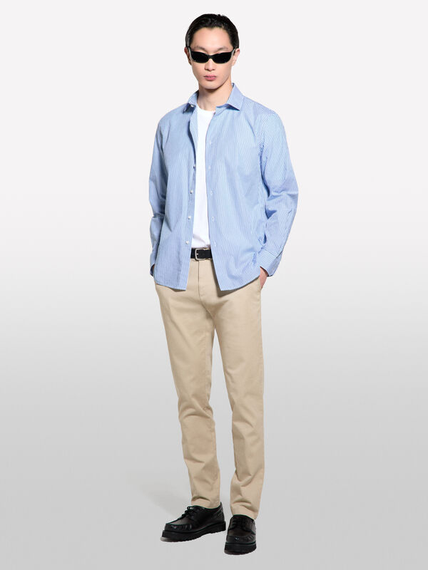 Camicia tinto filo blu - camicie regular da uomo | Sisley