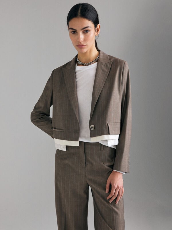Blazer cropped a righe - blazer da donna | Sisley