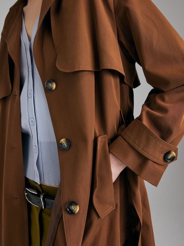 Trench fluido con cintura - trench e impermeabili da donna | Sisley