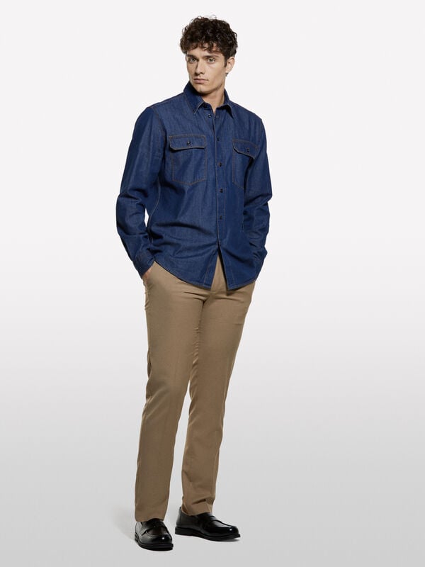 Camicia di jeans regular fit - camicie regular da uomo | Sisley