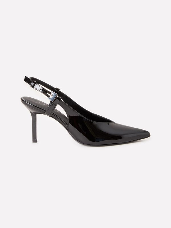 Slingback 100% pelle verniciata - scarpe con tacco donna | Sisley